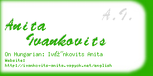 anita ivankovits business card